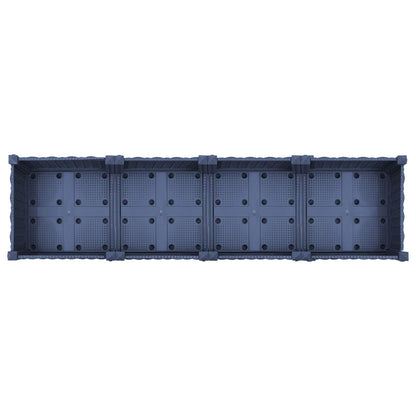 vidaXL Garden Planter with Wheels Blue Grey 160 x 40 x 33 cm PP 5