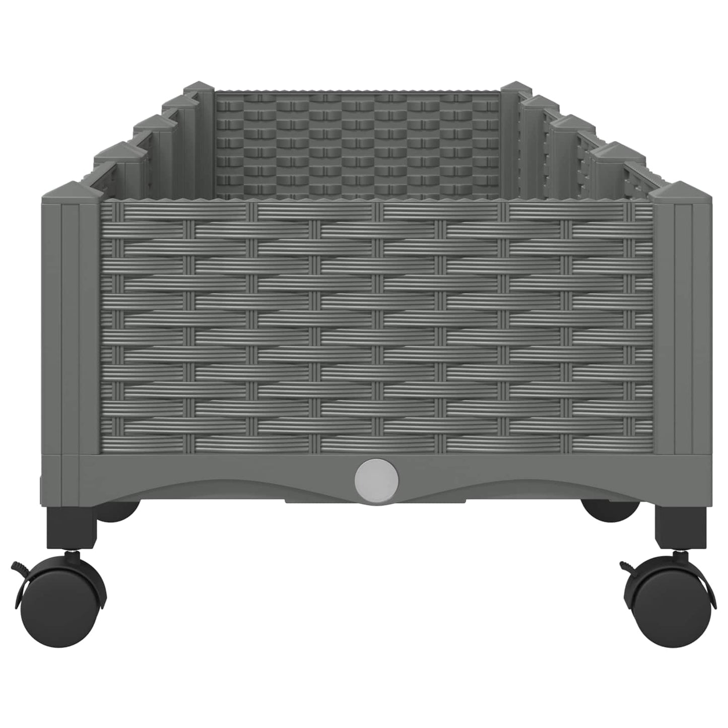 vidaXL Garden Planter with Wheels Light Grey 160 x 40 x 33 cm PP 4