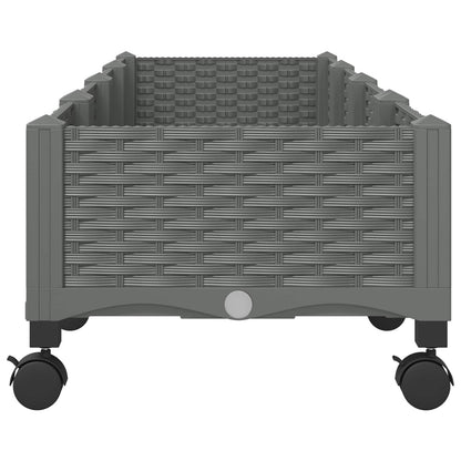 vidaXL Garden Planter with Wheels Light Grey 160 x 40 x 33 cm PP 4