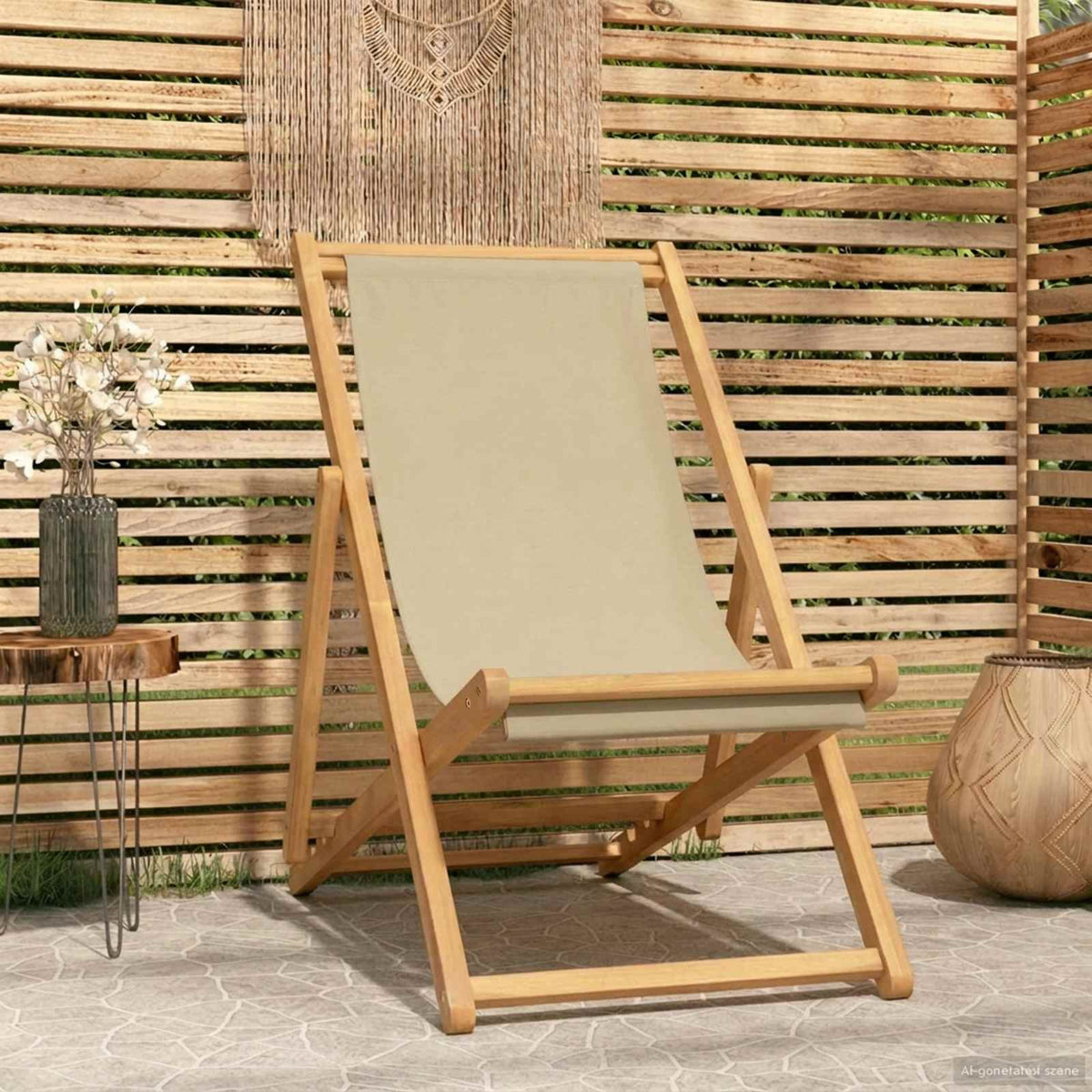 vidaXL Beach Chair Solid Teak Wood