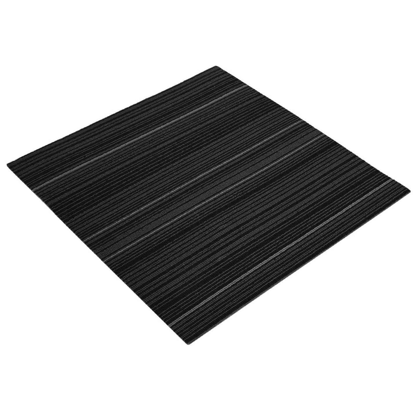 vidaXL Carpet Tile Striped Dark Grey 50 x 50 cm 20 pcs PP and Bitumen 2