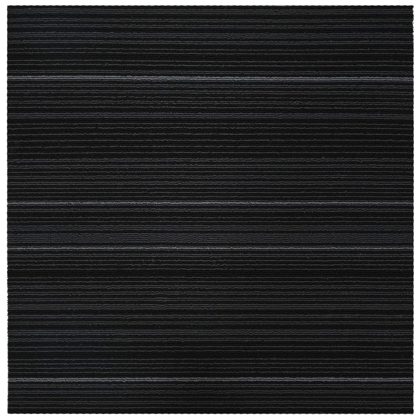 vidaXL Carpet Tile Striped Dark Grey 50 x 50 cm 20 pcs PP and Bitumen 5