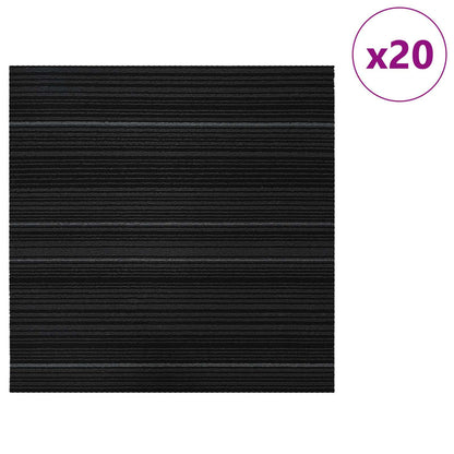 vidaXL Carpet Tile Striped Dark Grey 50 x 50 cm 20 pcs PP and Bitumen 3