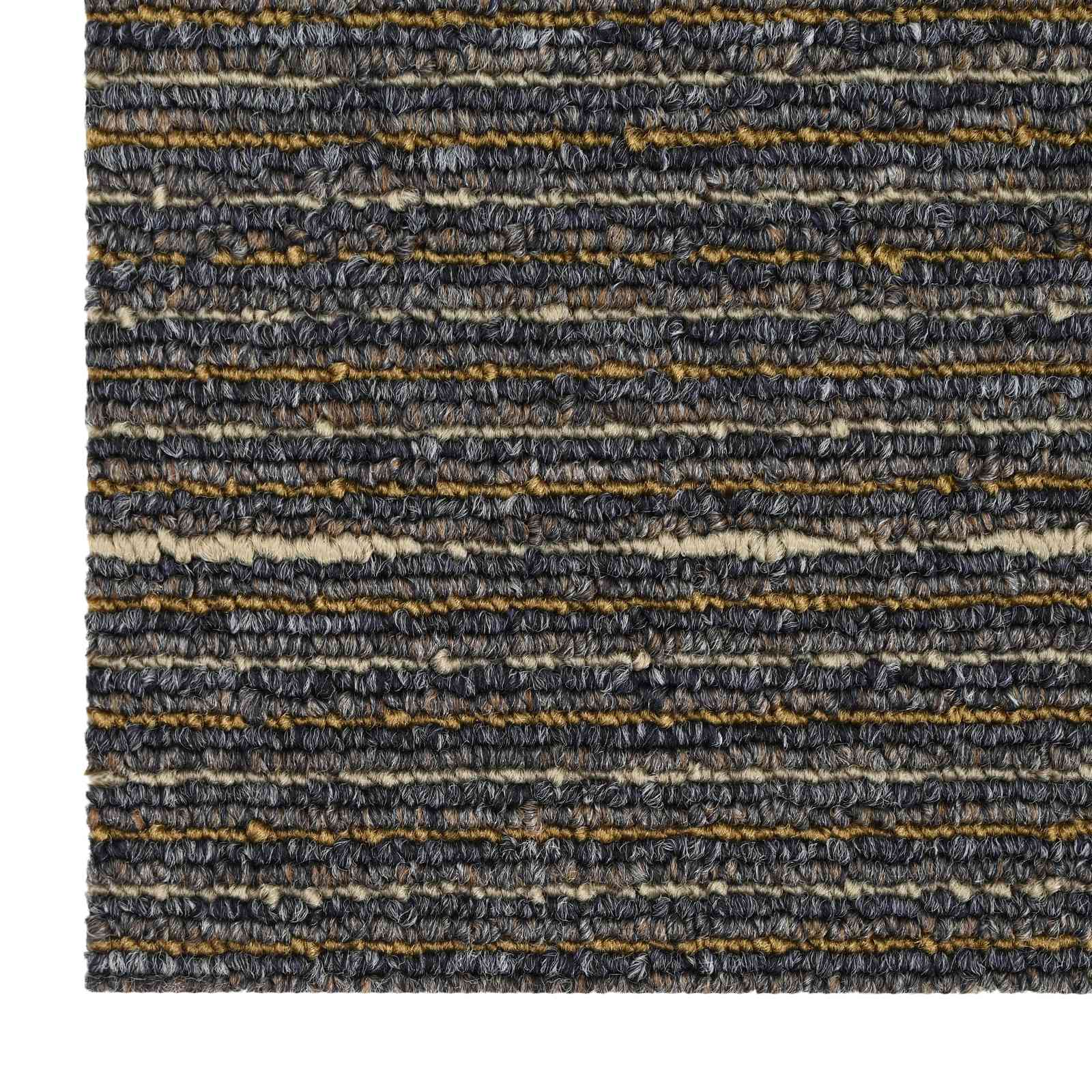 vidaXL Carpet Tile Striped Light Brown 50 x 50 cm 20 pcs 6