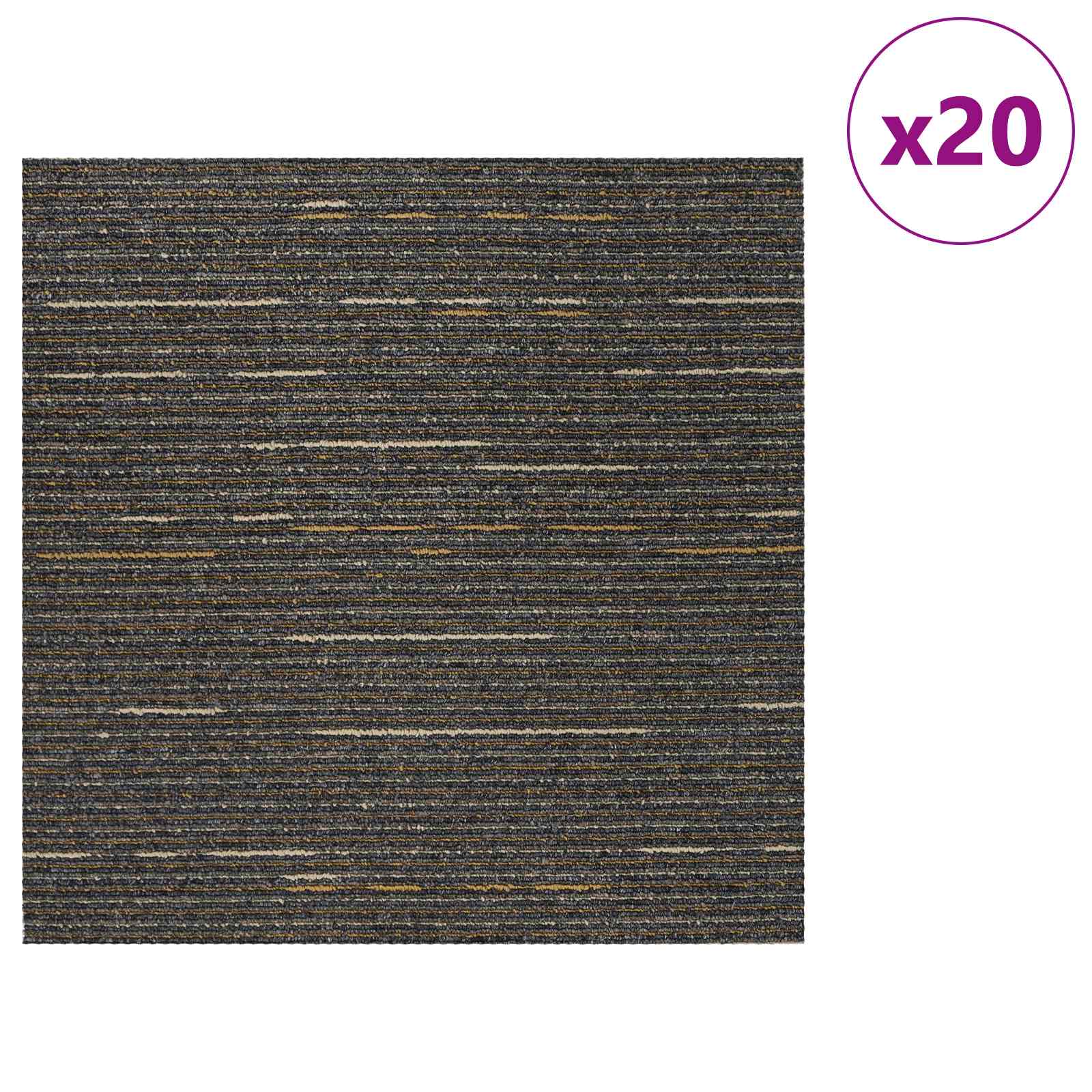 vidaXL Carpet Tile Striped Light Brown 50 x 50 cm 20 pcs 3