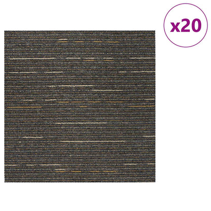 vidaXL Carpet Tile Striped Light Brown 50 x 50 cm 20 pcs 3