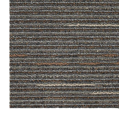 vidaXL Carpet Tile Striped Dark Brown 50 x 50 cm 20 pcs PP and Bitumen 6
