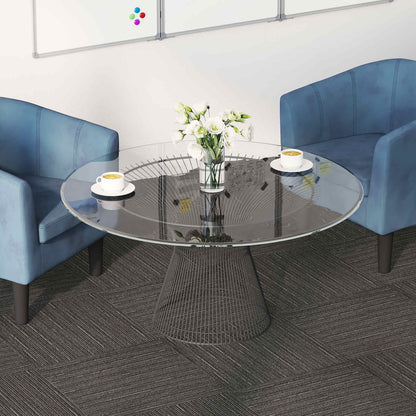 vidaXL Carpet Tile Striped Dark Brown 50 x 50 cm 20 pcs PP and Bitumen 1