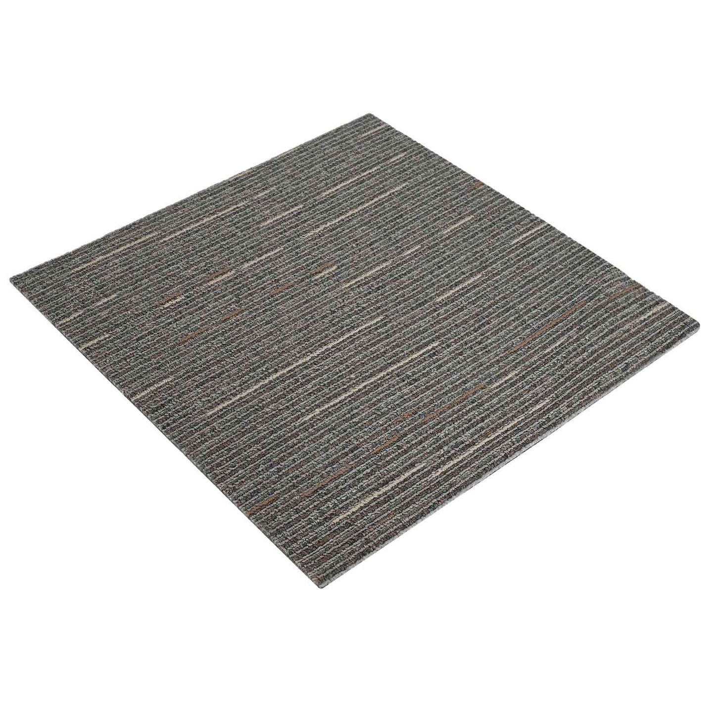 vidaXL Carpet Tile Striped Dark Brown 50 x 50 cm 20 pcs PP and Bitumen 2