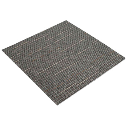 vidaXL Carpet Tile Striped Dark Brown 50 x 50 cm 20 pcs PP and Bitumen 2