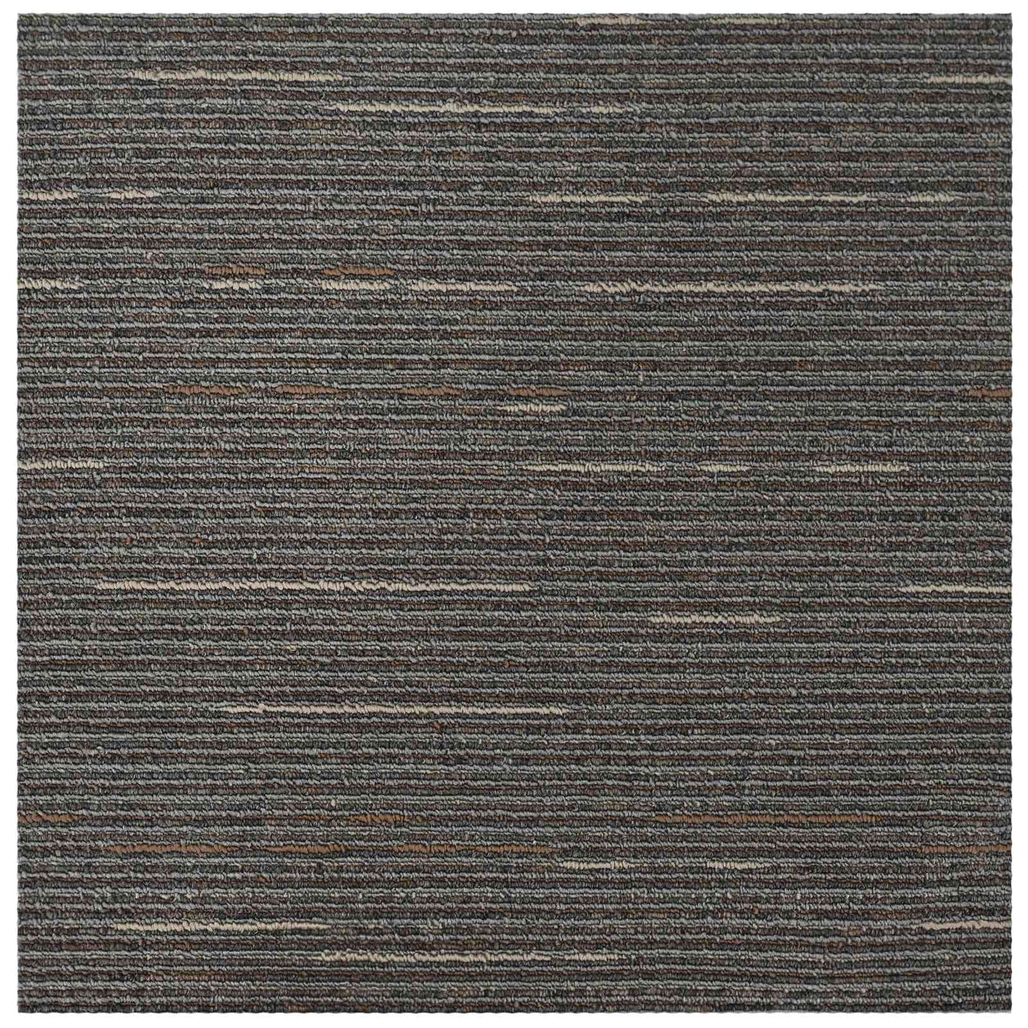 vidaXL Carpet Tile Striped Dark Brown 50 x 50 cm 20 pcs PP and Bitumen 5