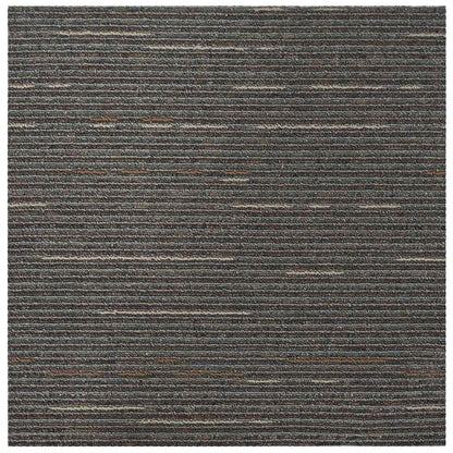 vidaXL Carpet Tile Striped Dark Brown 50 x 50 cm 20 pcs PP and Bitumen 5