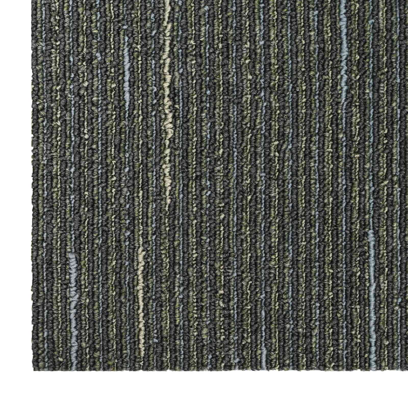 vidaXL Carpet Tile Striped Light Green 50 x 50 cm 20 pcs 6