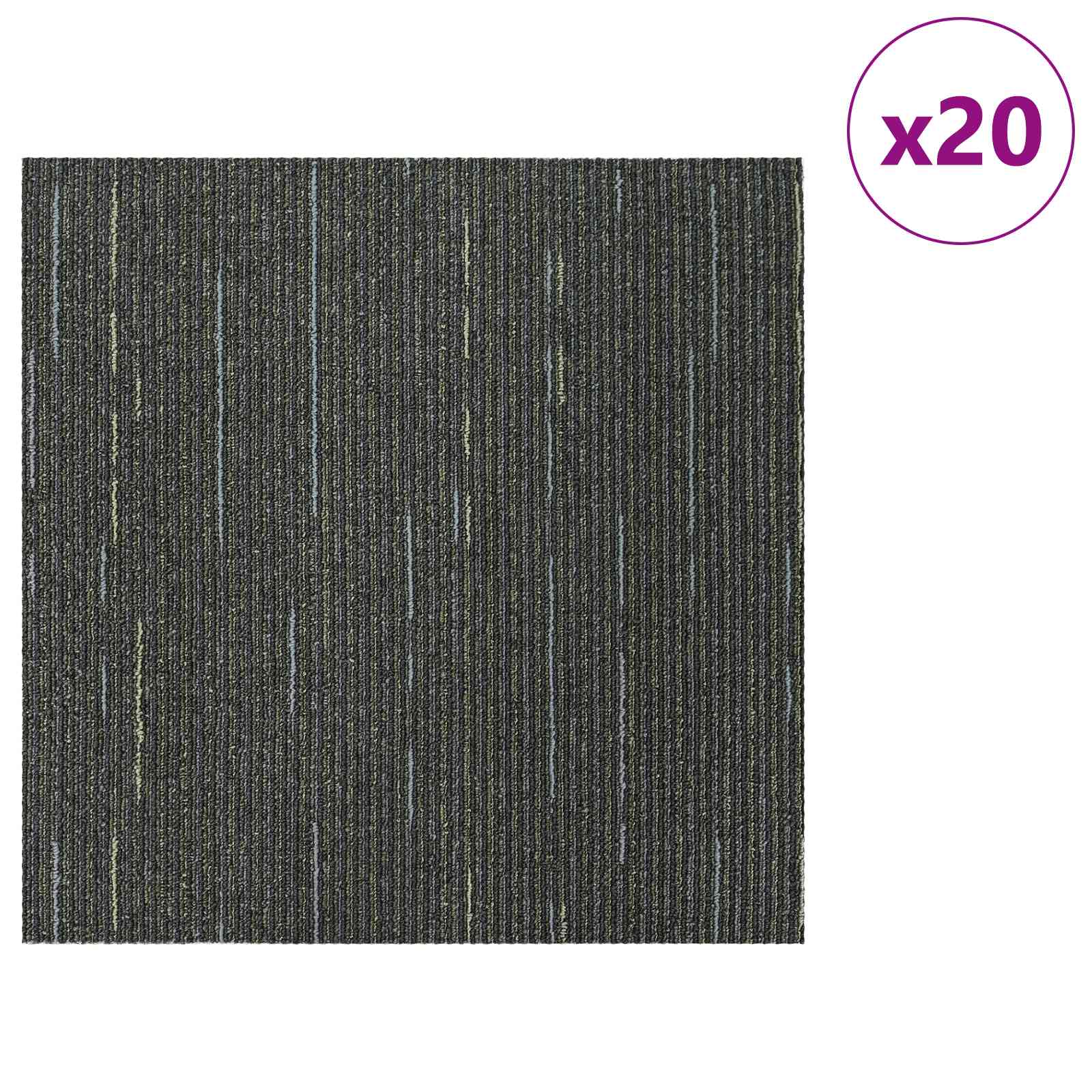 vidaXL Carpet Tile Striped Light Green 50 x 50 cm 20 pcs 3