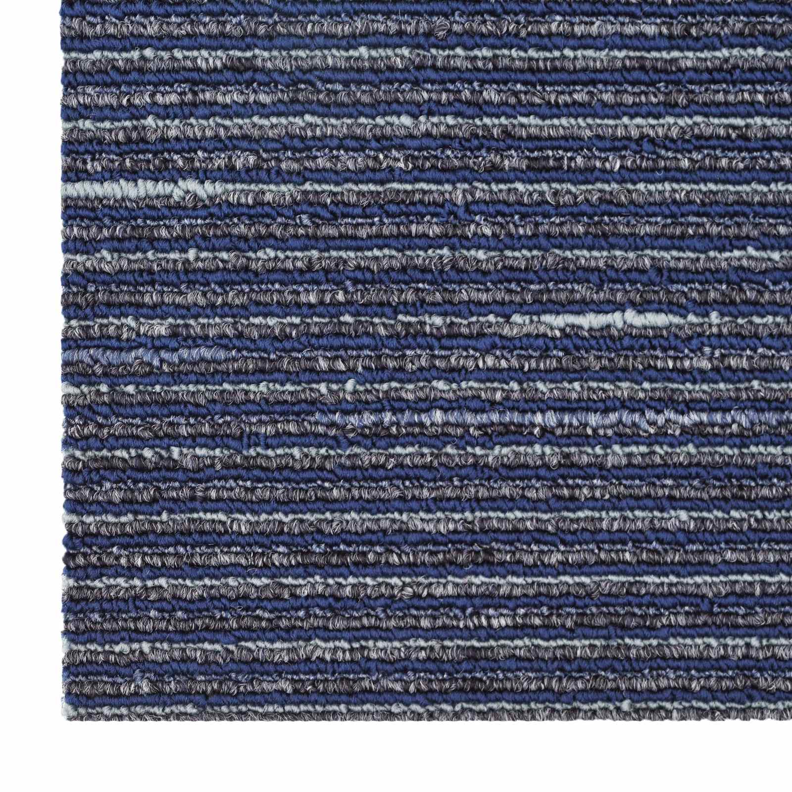 vidaXL Carpet Tile Striped Blue 50 x 50 cm 20 pcs PP and Bitumen 6