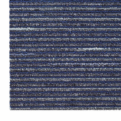 vidaXL Carpet Tile Striped Blue 50 x 50 cm 20 pcs PP and Bitumen 6