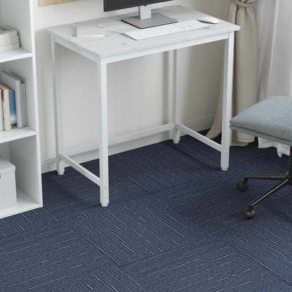 vidaXL Carpet Tile Striped Blue 50 x 50 cm 20 pcs PP and Bitumen 4