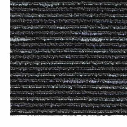 vidaXL Carpet Tile Striped Black 50 x 50 cm 20 pcs PP and Bitumen 6