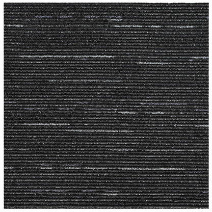 vidaXL Carpet Tile Striped Black 50 x 50 cm 20 pcs PP and Bitumen 5
