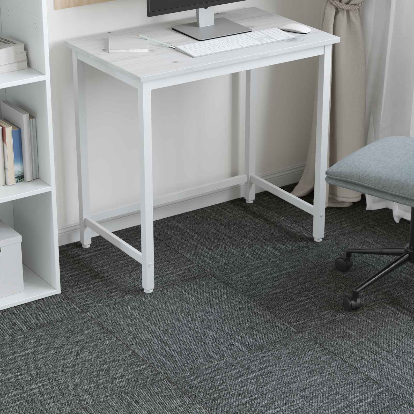 vidaXL Carpet Tile Rock Grey 50 x 50 cm 20 pcs PP and Bitumen 4