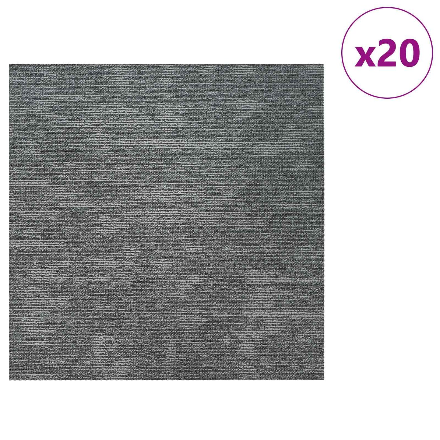 vidaXL Carpet Tile Rock Grey 50 x 50 cm 20 pcs PP and Bitumen 3