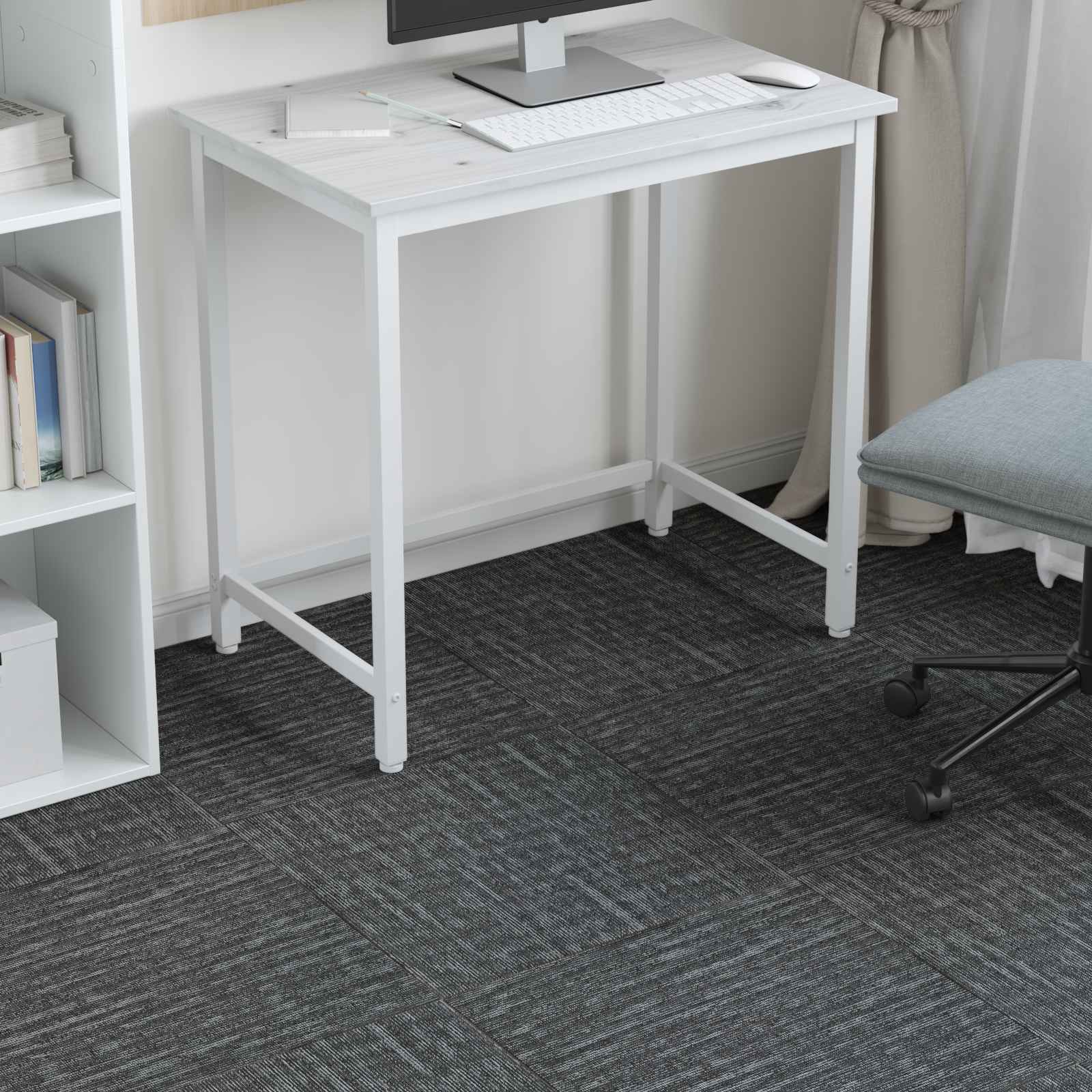 vidaXL Carpet Tile Concrete Grey 50 x 50 cm 20 pcs PP and Bitumen 4