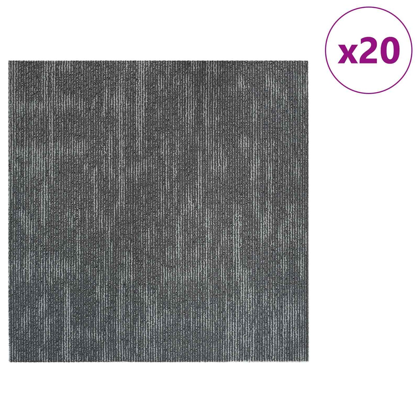 vidaXL Carpet Tile Concrete Grey 50 x 50 cm 20 pcs PP and Bitumen 3