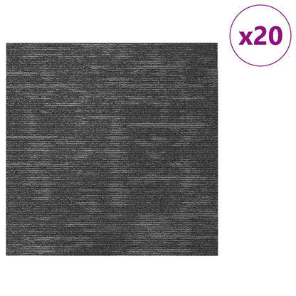 vidaXL Carpet Tile Charcoal Grey 50 x 50 cm 20 pcs PP and Bitumen 3