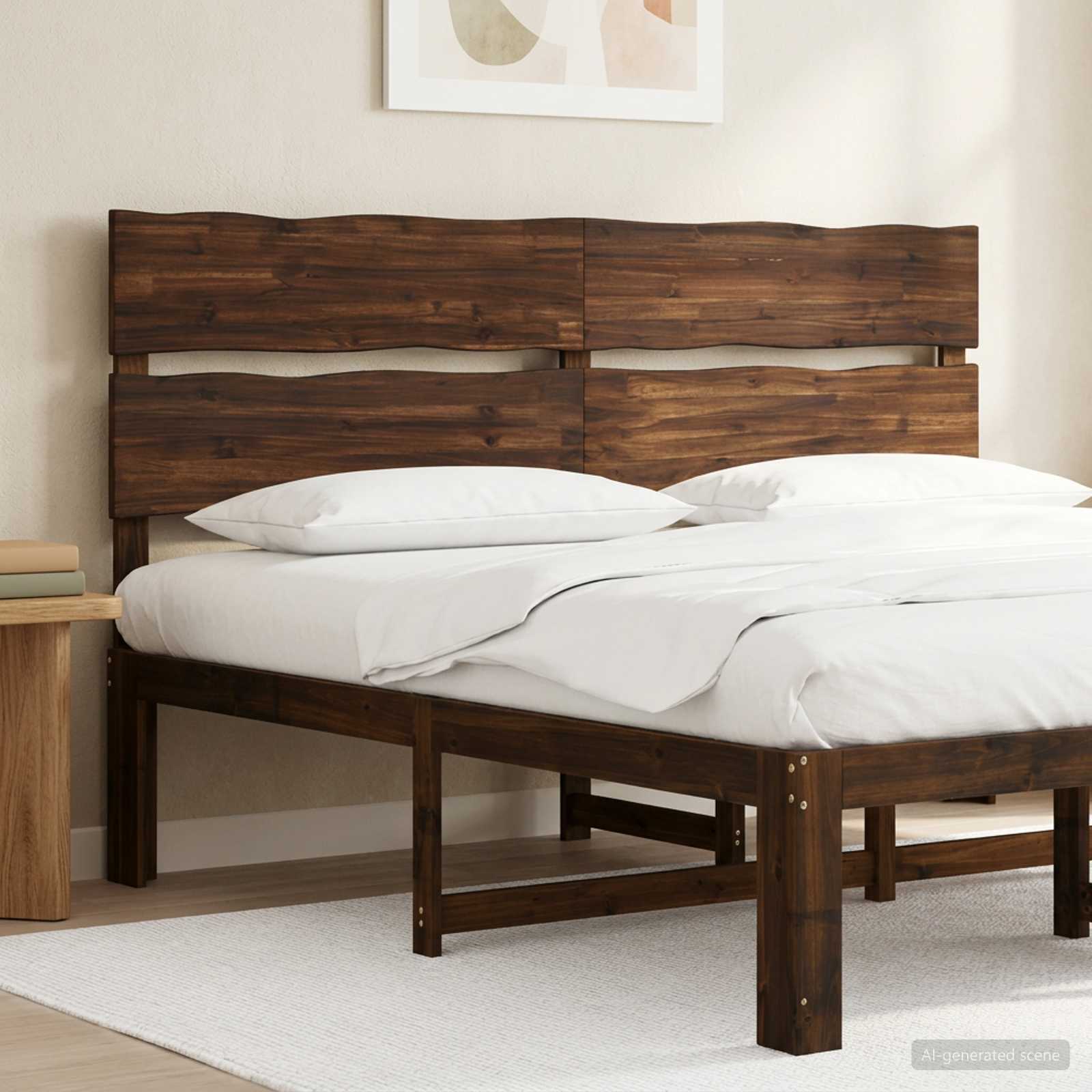 vidaXL Live Edge Headboard ROSTOCK Dark Brown 180 cm Solid Acacia Wood 1