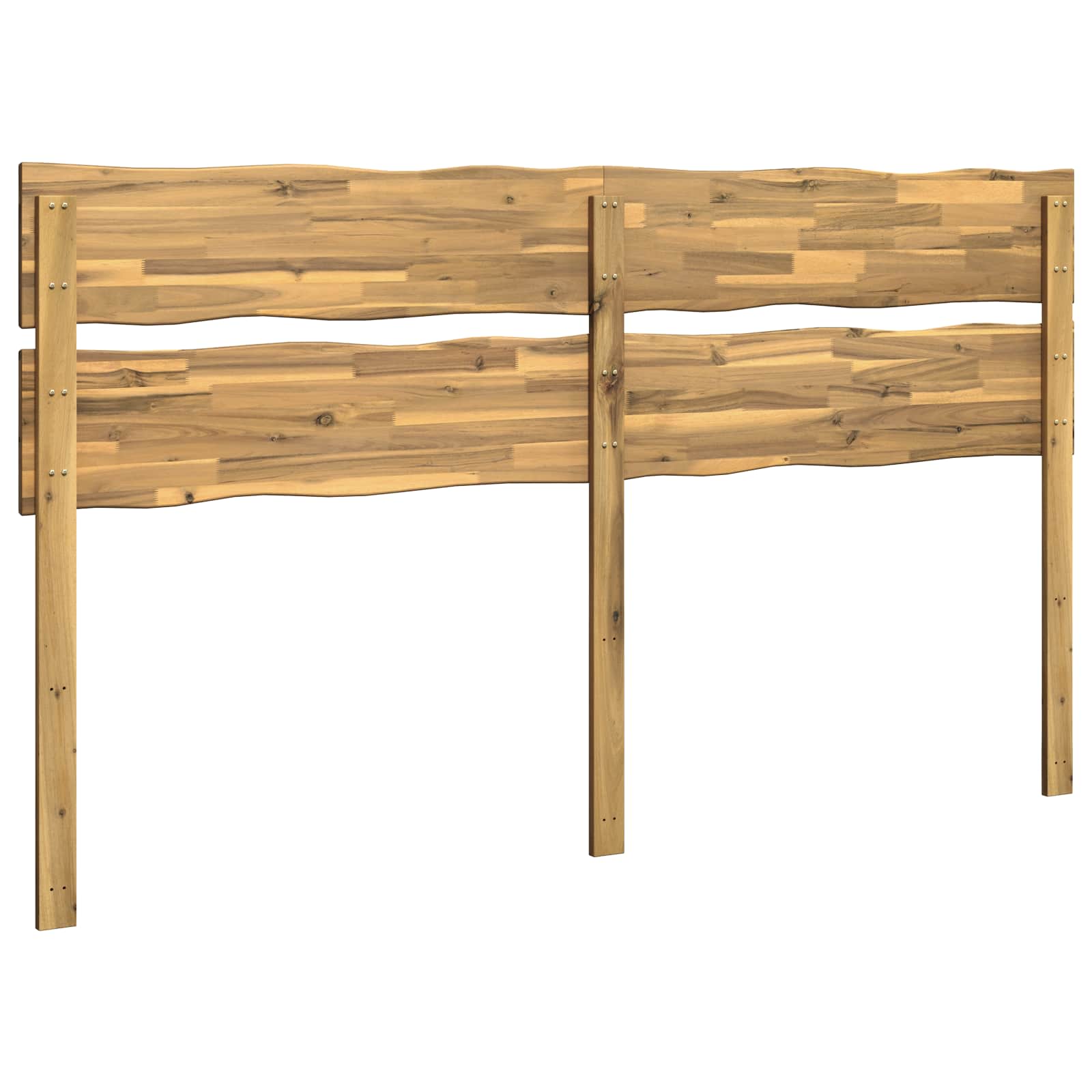 vidaXL Live Edge Headboard ROSTOCK White 180 cm Solid Acacia Wood 4
