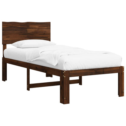vidaXL Single Bed Frame with Headboard ROSTOCK Dark Brown 80 x 200 cm 2