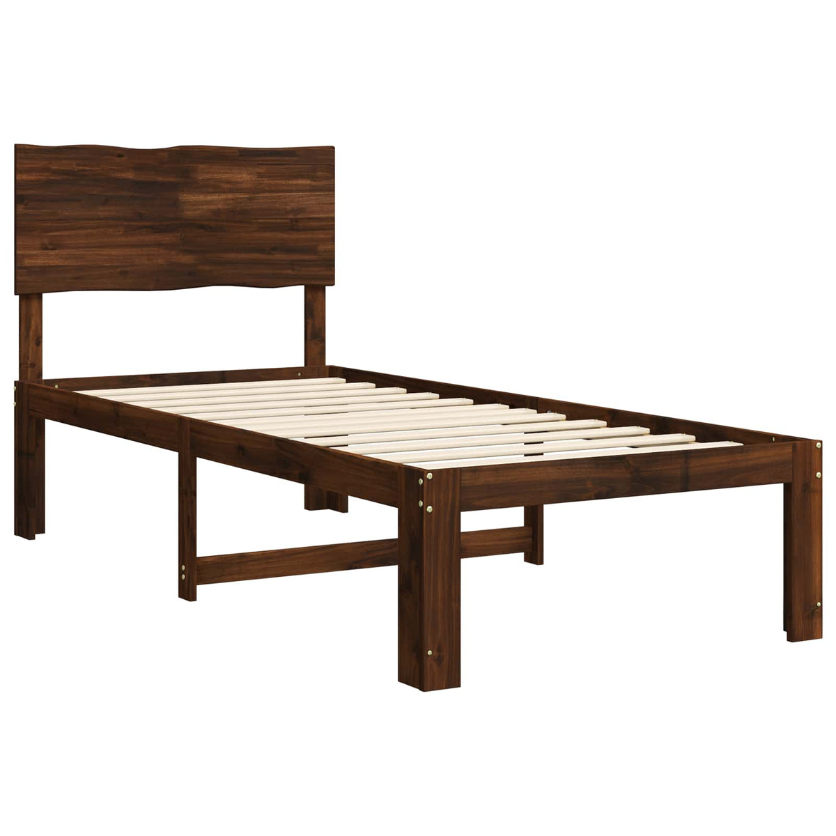 vidaXL Single Bed Frame with Headboard ROSTOCK Dark Brown 80 x 200 cm 3