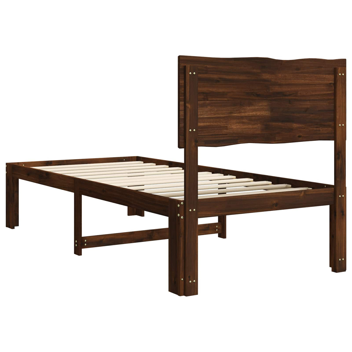 vidaXL Single Bed Frame with Headboard ROSTOCK Dark Brown 80 x 200 cm 6