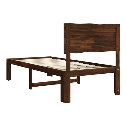 Double Bed Frame with Headboard ROSTOCK Length 200 cm Dark Brown 80 cm