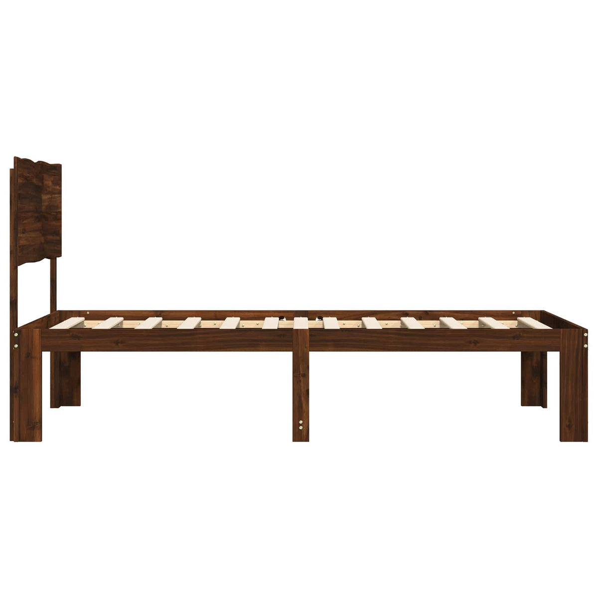 vidaXL Single Bed Frame with Headboard ROSTOCK Dark Brown 80 x 200 cm 5