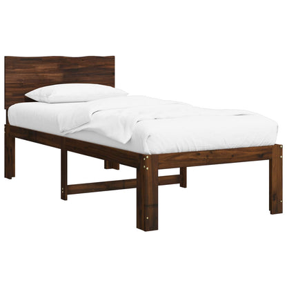 Double Bed Frame with Headboard ROSTOCK Length 190 cm Dark brown