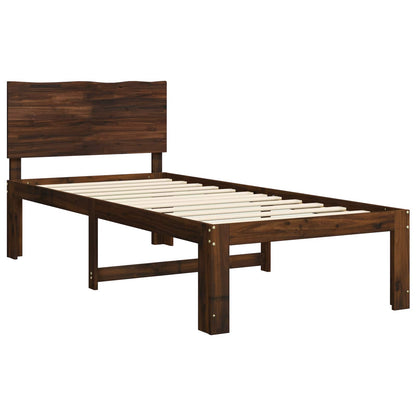vidaXL Single Bed Frame with Headboard ROSTOCK Dark Brown 75 x 190 cm 3