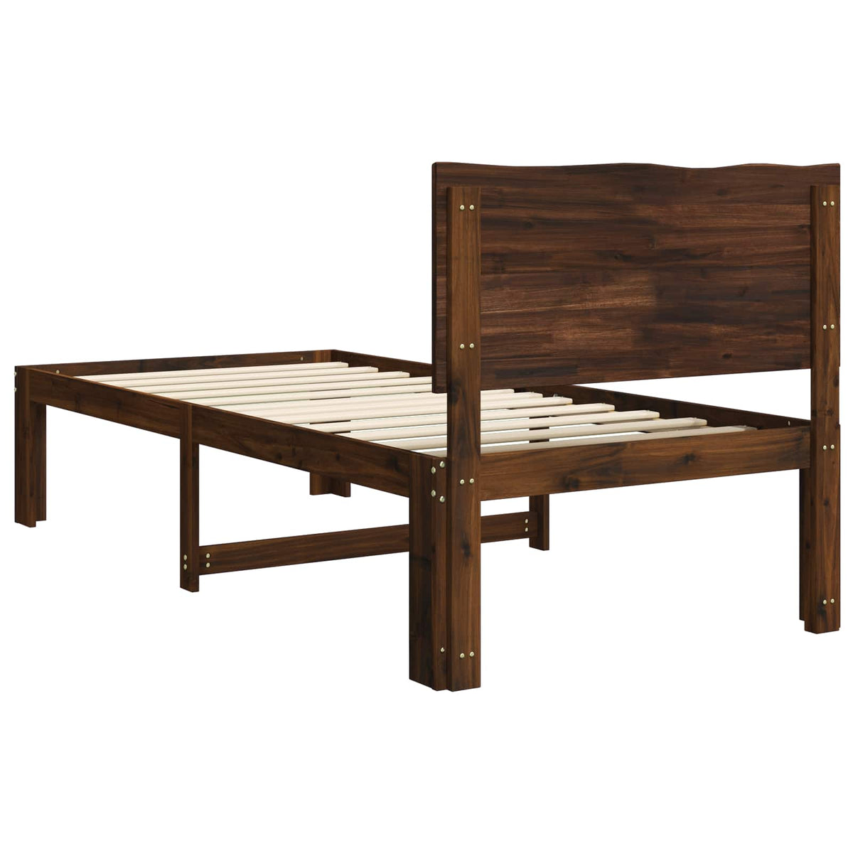 vidaXL Single Bed Frame with Headboard ROSTOCK Dark Brown 75 x 190 cm 6