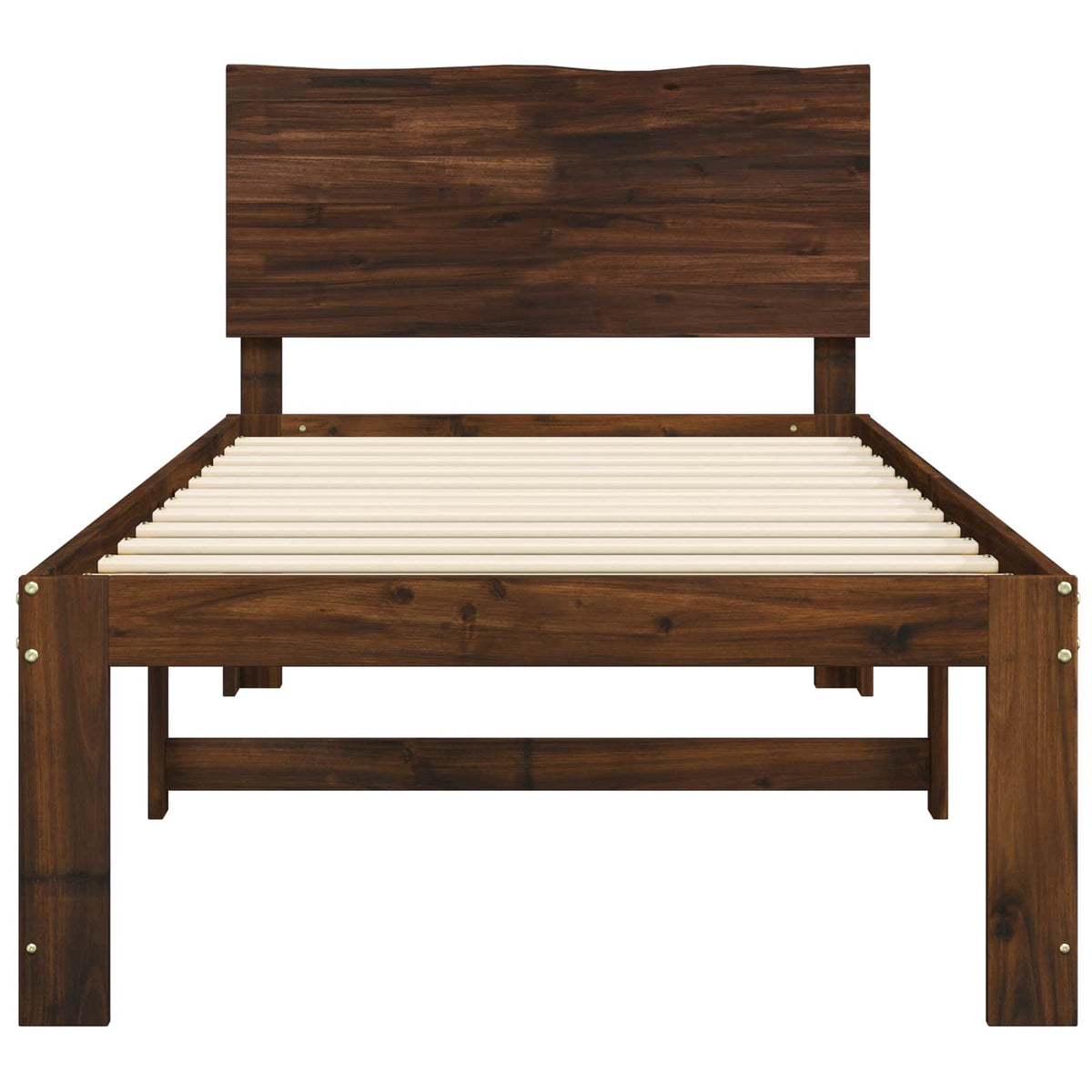 vidaXL Single Bed Frame with Headboard ROSTOCK Dark Brown 75 x 190 cm 4