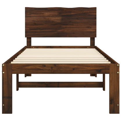 vidaXL Single Bed Frame with Headboard ROSTOCK Dark Brown 75 x 190 cm 4