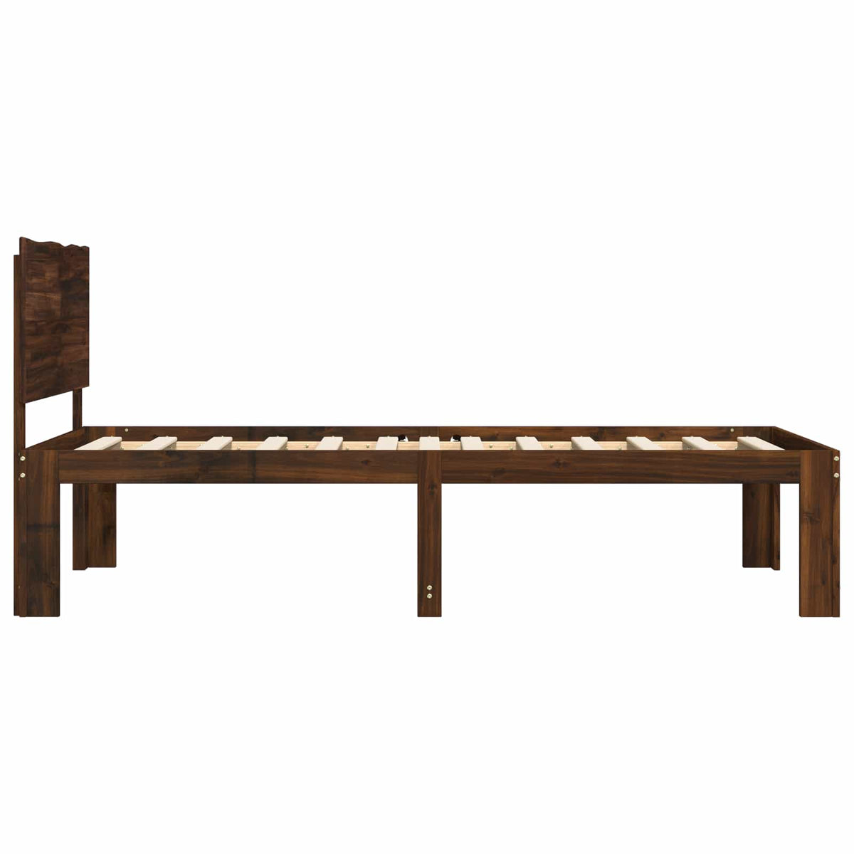 vidaXL Single Bed Frame with Headboard ROSTOCK Dark Brown 75 x 190 cm 5