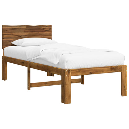 Double Bed Frame with Headboard ROSTOCK Length 190 cm Natural