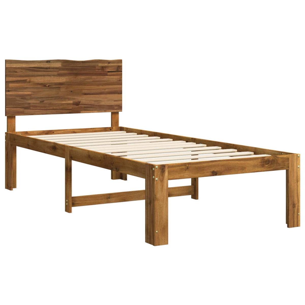 Double Bed Frame with Headboard ROSTOCK Length 190 cm Natural