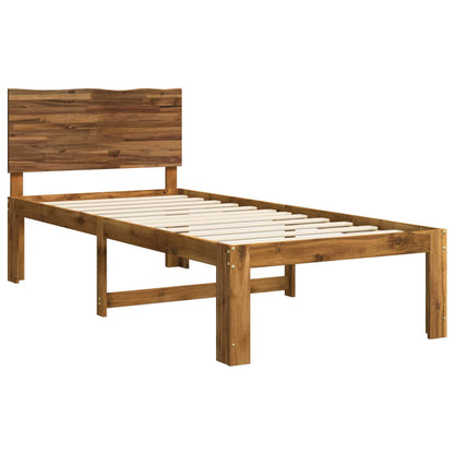 Double Bed Frame with Headboard ROSTOCK Length 190 cm Natural