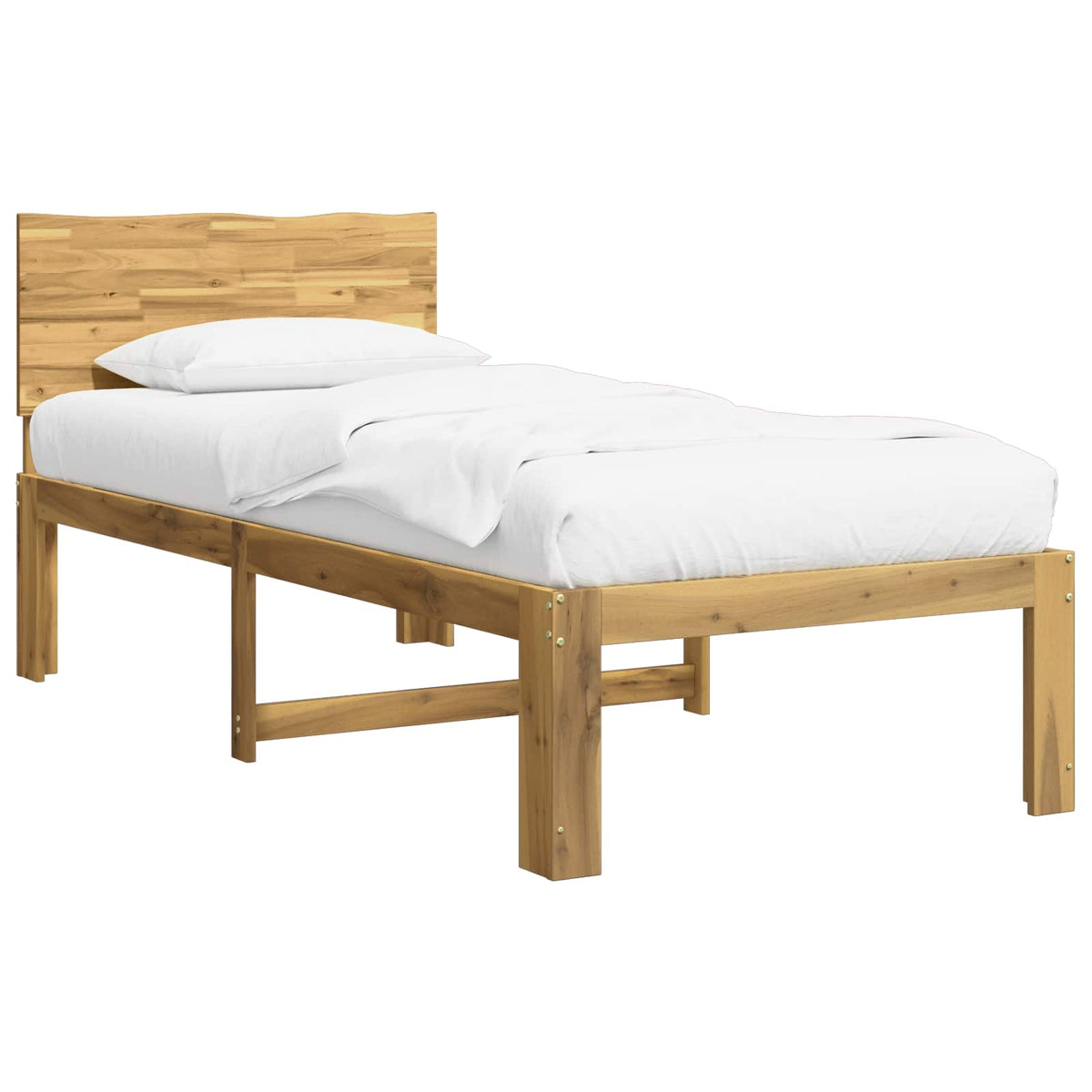Double Bed Frame with Headboard ROSTOCK Length 190 cm Whitewash