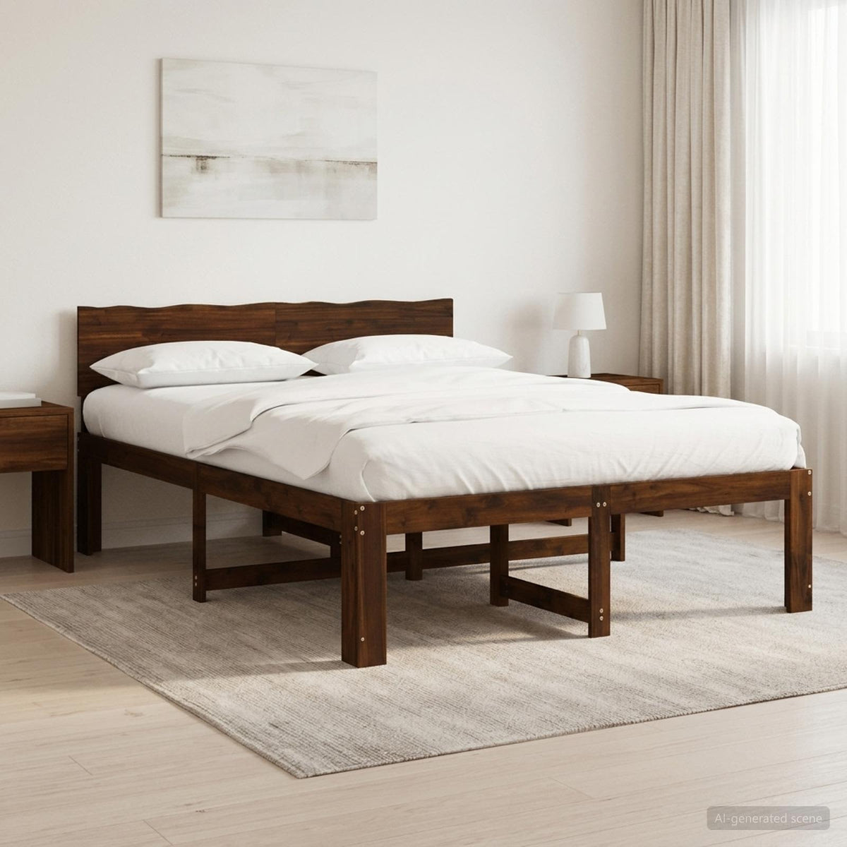 vidaXL Double Bed Frame with Headboard ROSTOCK Length 190 cm
