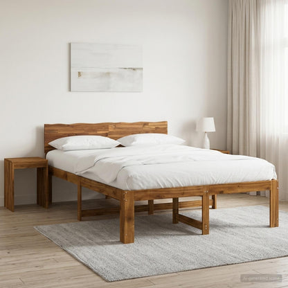 vidaXL Double Bed Frame with Headboard ROSTOCK Length 190 cm