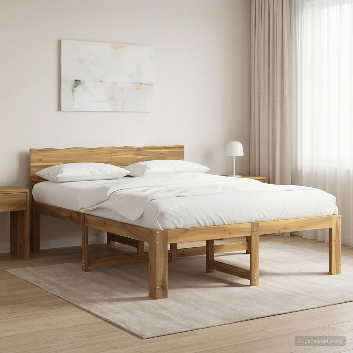 vidaXL Double Bed Frame with Headboard ROSTOCK Length 190 cm