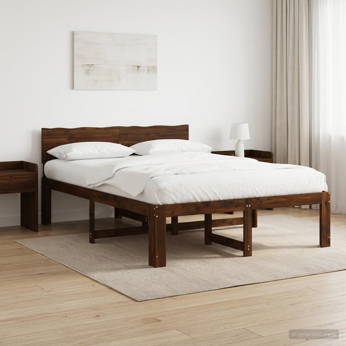 vidaXL Double Bed Frame with Headboard ROSTOCK Length 190 cm