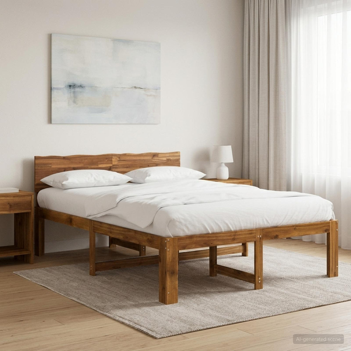 vidaXL Double Bed Frame with Headboard ROSTOCK Length 190 cm